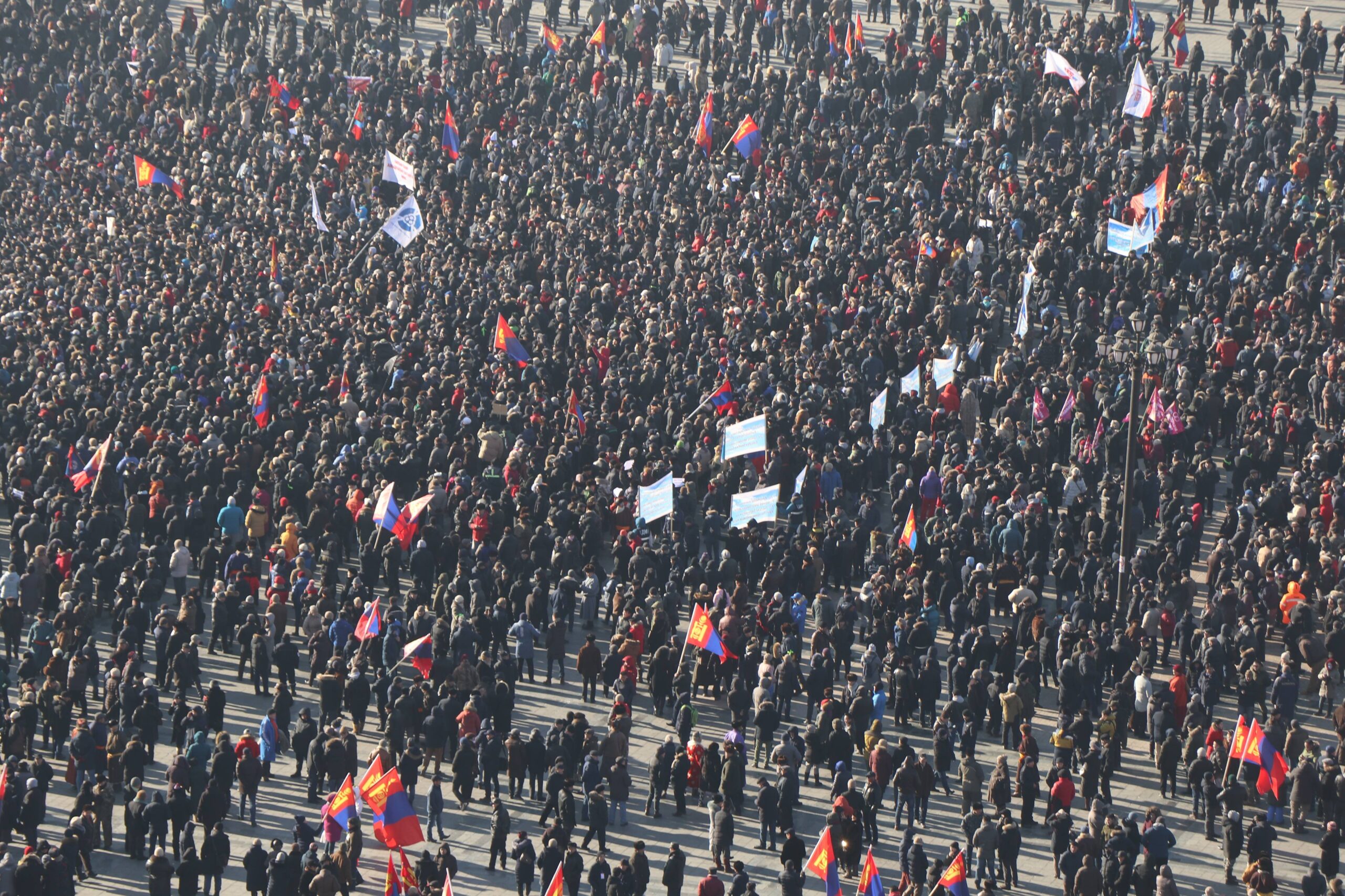 Les Mongols manifestent pacifiquemet contre la corruption
